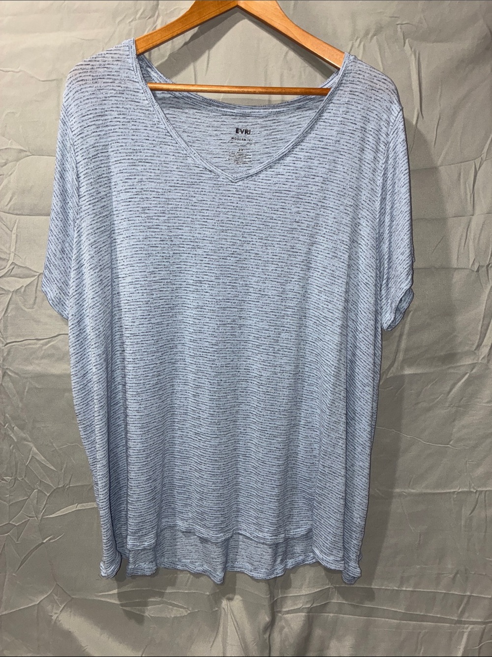 EVRI Pale Blue V-Neck Short Sleeve Tee
